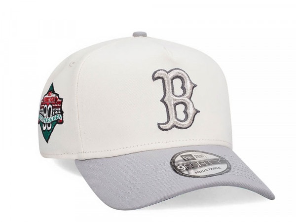 New Era Boston Red Sox 90th Anniversary Chrome Metallic Two Tone Edition 9Forty A Frame Snapback Cap
