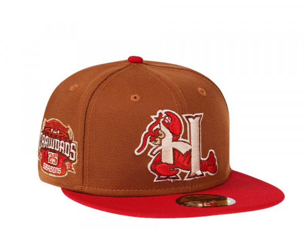 New Era Hickory Crawdads 25th Anniversary Bourbon Two Tone Edition 59Fifty Fitted Cap
