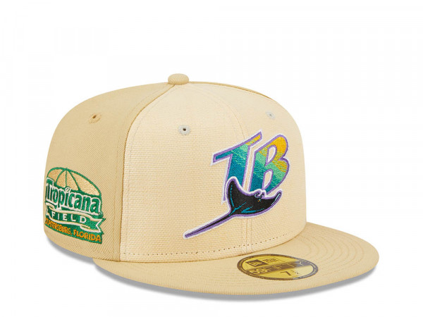 New Era Tampa Bay Rays Tropicana Field Raffia Front Vegas Gold Edition 59Fifty Fitted Cap