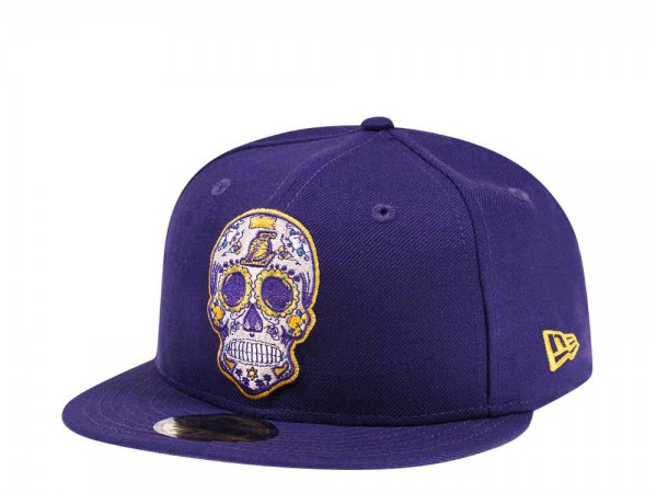 New Era Los Angeles Lakers Purple Skull Edition 59Fifty Fitted Cap