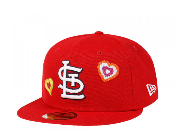 New Era St. Louis Cardinals Red Chainstitchheart Edition 59Fifty Fitted Cap