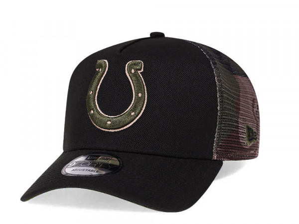 New Era Indianapolis Colts Camo 9Forty A Frame Trucker Snapback Cap