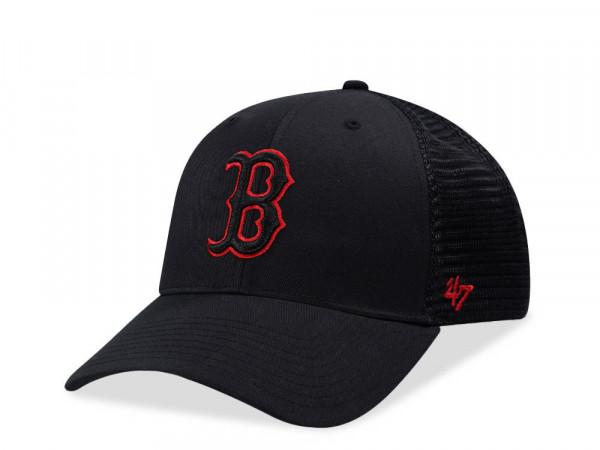 47Brand Boston Red Sox Black MVP Trucker Snapback Cap