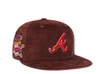 New Era Atlanta Braves 30th Anniversary Coffee Red Corduroy Edition 59Fifty Fitted Cap