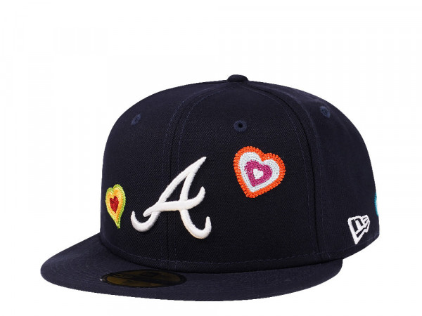 New Era Atlanta Braves Navy Chainstitchheart Edition 59Fifty Fitted Cap