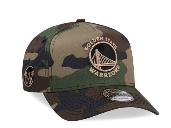 New Era Golden State Warriors Camo Gold Edition 9Forty A Frame Snapback Cap