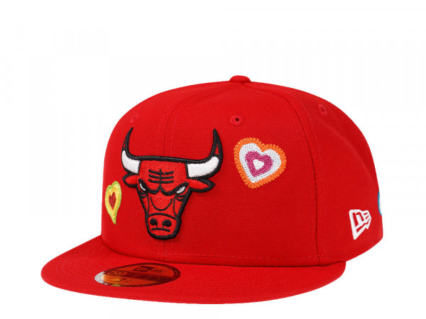 New Era Chicago Bulls Red Chainstitchheart Edition 59Fifty Fitted Cap