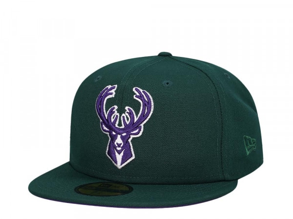 New Era Milwaukee Bucks Green Purple Classic Edition 59Fifty Fitted Cap