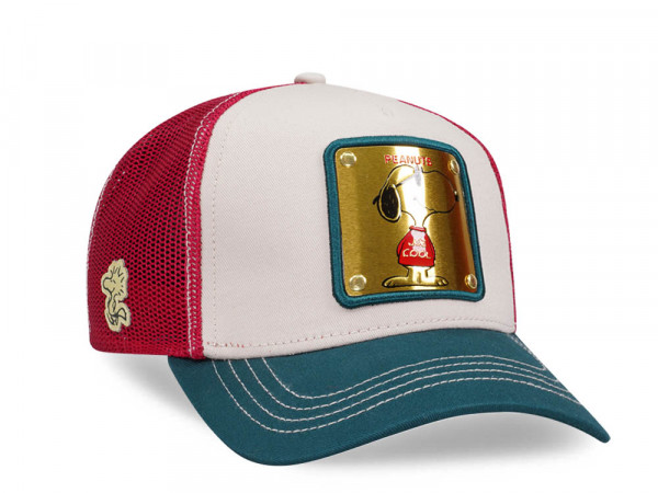 Capslab Peanuts Snoopy White Red Green Trucker Snapback Cap