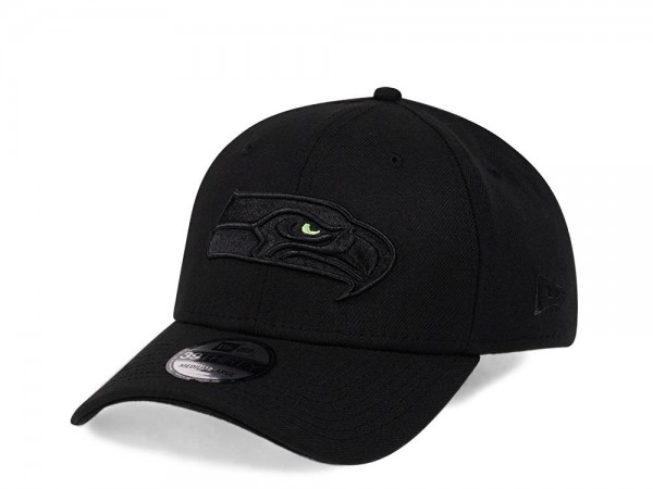 New Era Seattle Seahawks All Black Edition 39Thirty Stretch Cap