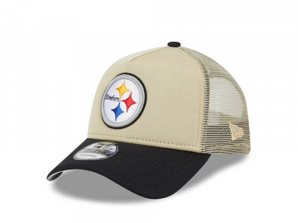 New Era Pittsburgh Steelers Gold All Day 9Forty A Frame Trucker Snapback Cap