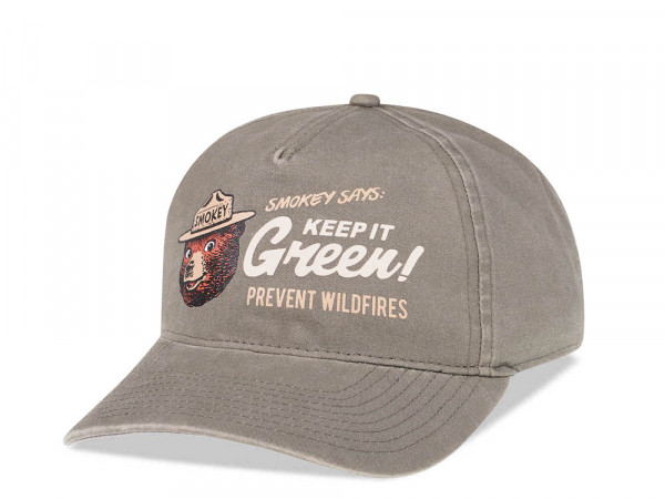 American Needle Smokey Bear Keep it Green Olive Vintage Casual Snapback Cap