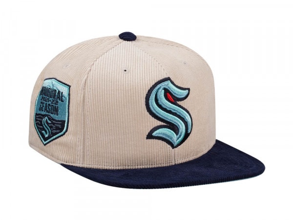 Mitchell & Ness Seattle Kraken Inaugural Season 21 Two Tone Cord Edition Dynasty Fitted Cap