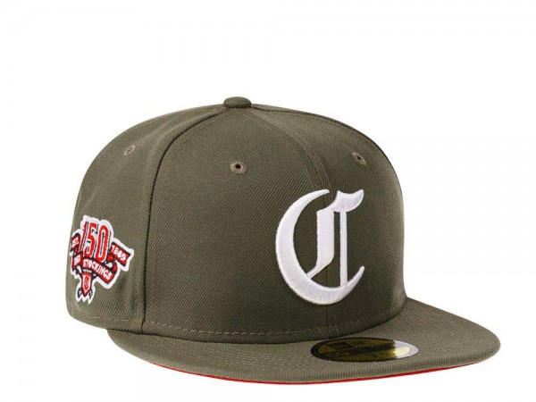 New Era Cincinnati Reds 150th Anniversary Olive Red Edition 59Fifty Fitted Cap