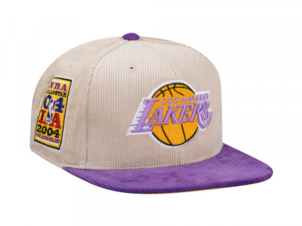Mitchell & Ness Los Angeles Lakers All Star 2004 Two Tone Hardwood Classic Cord Edition Dynasty Fitted Cap