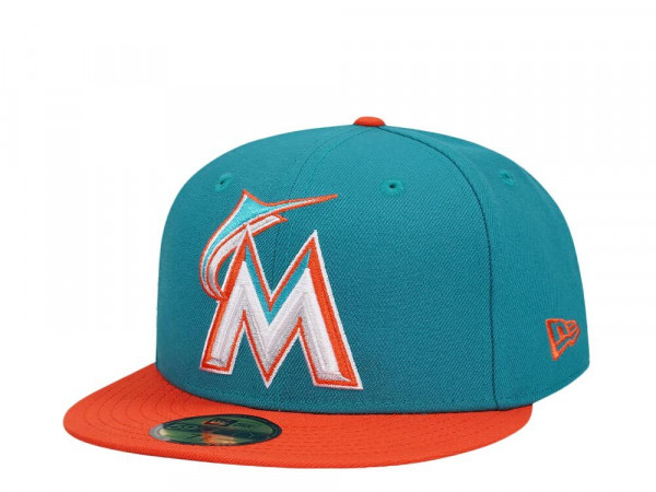 New Era Miami Marlins Teal Orange Two Tone Edition 59Fifty Fitted Cap