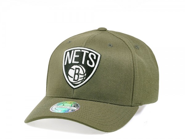 Mitchell & Ness Brooklyn Nets Olive 110 Flex Snapback Cap