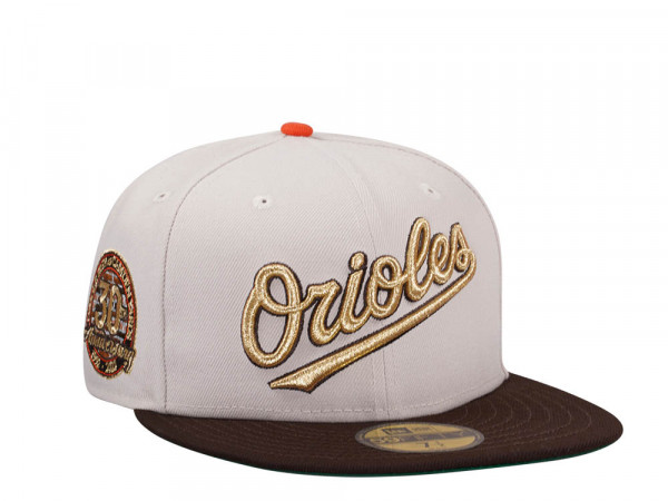 New Era Baltimore Orioles 30th Anniversary Stone Gold Two Tone Edition 59Fifty Fitted Cap