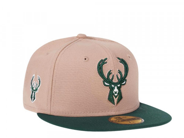 New Era Milwaukee Bucks Tan Two Tone Edition 59Fifty Fitted Cap
