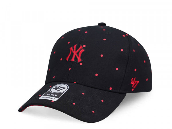 47Brand New York Yankees Black Dotted MVP Strapback Cap