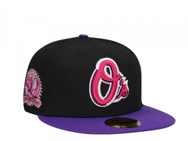 New Era Baltimore Orioles 50th Anniversary Two Tone Magenta Edition 59Fifty Fitted Cap