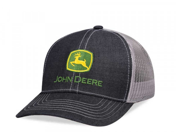 John Deere Twill & Mesh Logo Charcoal Trucker Snapback Cap