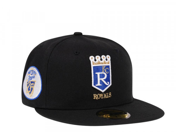 New Era Kansas City Royals 25th Anniversary Black Throwback Edition 59Fifty Fitted Cap
