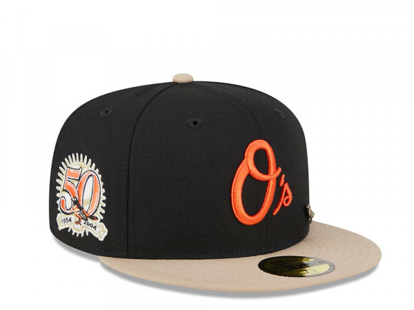 New Era Baltimore Orioles 50th Anniversary Varsity Pin Two Tone Edition 59Fifty Fitted Cap