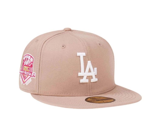 New Era Los Angeles Dodgers 50th Anniversary Sand Pink Edition 59Fifty Fitted Cap