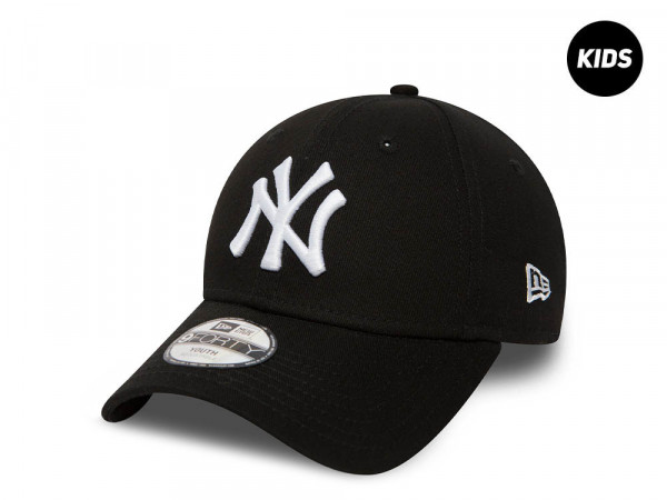 New Era New York Yankees League Essential Black White Kids 9Forty Strapback Cap