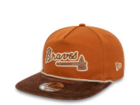 New Era Atlanta Braves Cord Visor Brown Golfer Snapback Cap