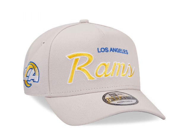 New Era Los Angeles Rams Script Stone White Edition 9Forty A Frame Snapback Cap