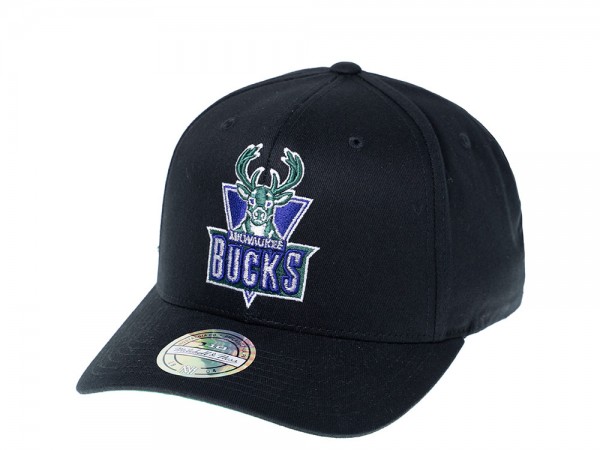Mitchell & Ness Milwaukee Bucks Classic Logo 110 Flexfit Snapback Cap