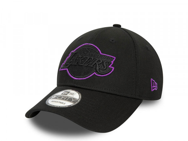 New Era Los Angeles Lakers Black Metallic Outline Edition 9Forty Strapback Cap