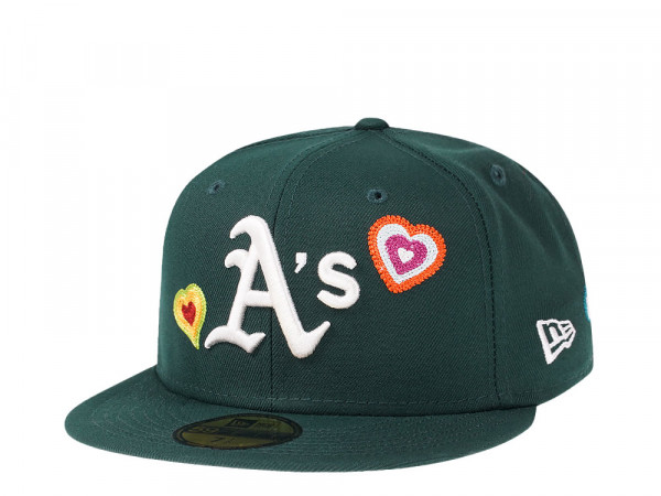 New Era Oakland Athletics Green Chainstitchheart Edition 59Fifty Fitted Cap