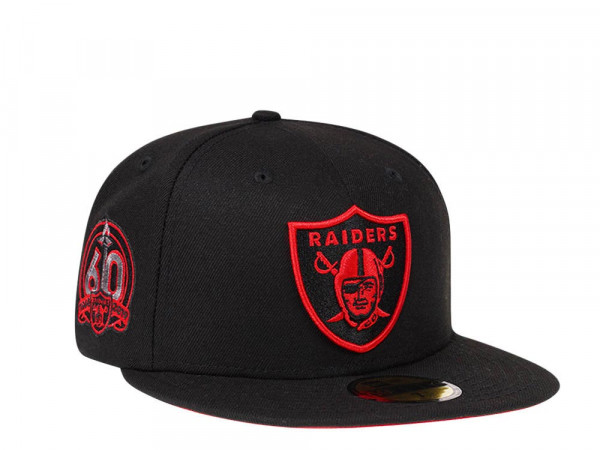 New Era Las Vegas Raiders 60th Anniversary Black and Red Edition 59Fifty Fitted Cap