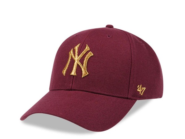 47Brand New York Yankees Maroon Metallic Classic Snapback Cap