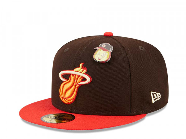New Era Miami Heat The Elements Brown Two Tone Edition 59Fifty Fitted Cap