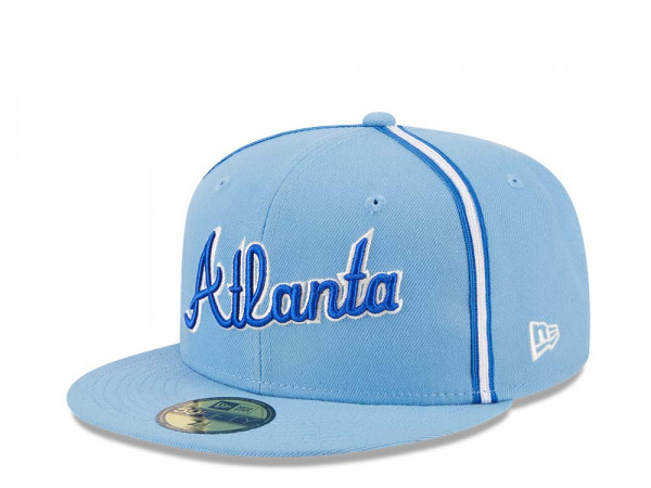 New Era Atlanta Braves Powder Blues Sky Throwback Edition 59Fifty Fitted Cap