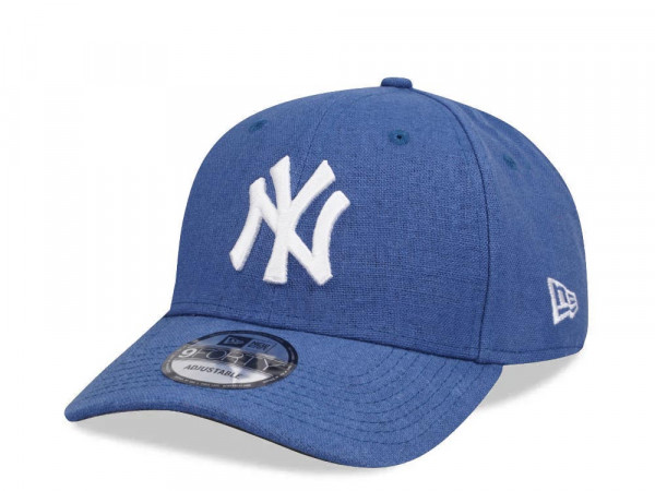 New Era New York Yankees Blue White Linen Edition 9Forty Strapback Cap