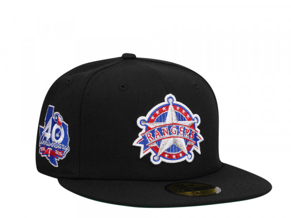 New Era Texas Rangers 40th Anniversary Black Dome Throwback Edition 59Fifty Fitted Cap