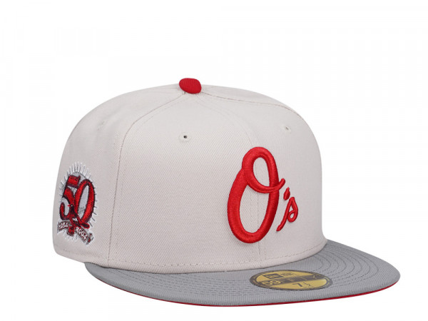 New Era Baltimore Orioles 50th Anniversary Sneaky Stone Two Tone Edition 59Fifty Fitted Cap