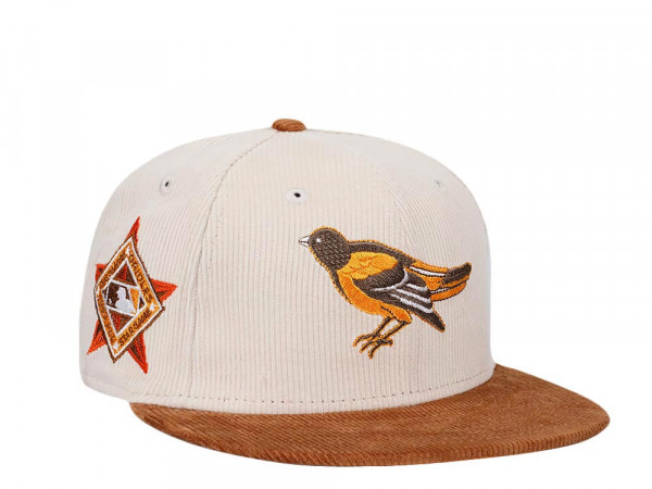 New Era Baltimore Orioles All Star Game 1993 Vintage Stone Two Tone Corduroy Edition 59Fifty Fitted Cap
