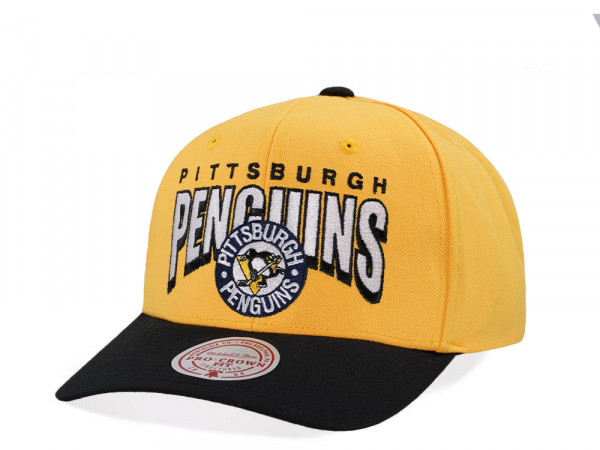 Mitchell & Ness Pittsburgh Penguins Pro Crown Fit Vintage Yellow Snapback Cap