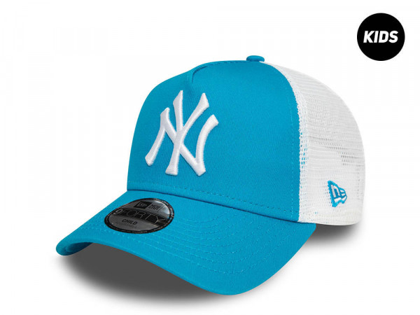 New Era New York Yankees League Essential Blue Kids 9Forty A Frame Trucker Snapback Cap