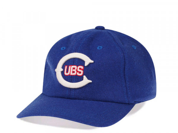 American Needle Cleveland Cubs Blue Archive Wool Strapback Cap