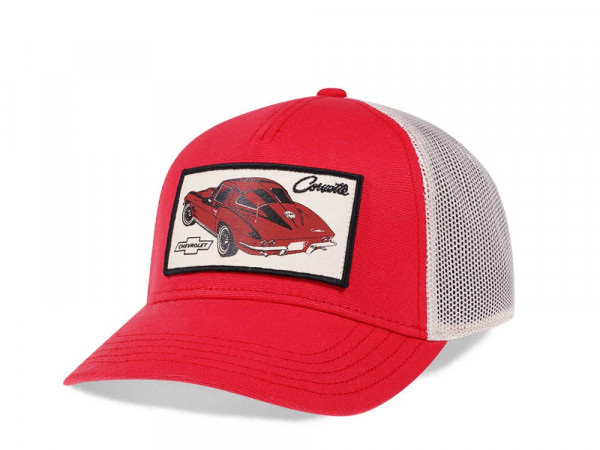 American Needle Corvette Valin Red Trucker Snapback Cap