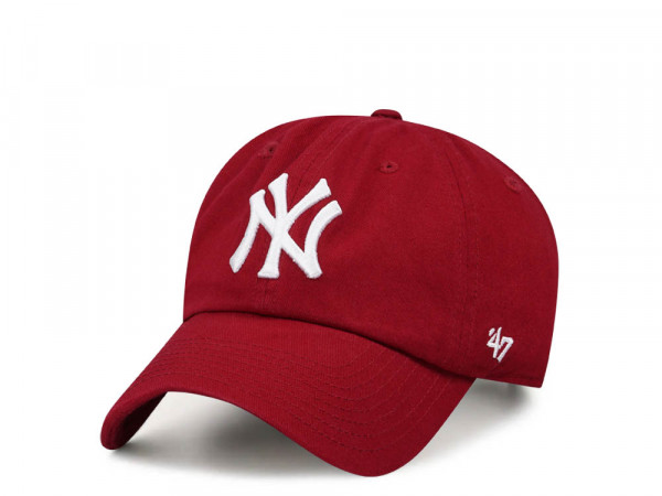 47Brand New York Yankees Razor Red Clean Up Strapback Cap