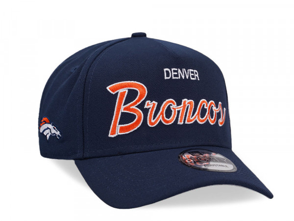 New Era Denver Broncos Script Dark Blue Edition 9Forty A Frame Snapback Cap