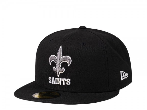 New Era New Orleans Saints Throwback Steel Black Edition 59Fifty Fitted Cap